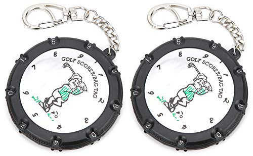 Keenso 2-teiliger tragbarer Golf-Schlagzähler, 18-Loch-Golf-Score-Zähler, Gerät mit Schlüsselkette, Effektive Aufzeichnung Ihrer Punktzahl