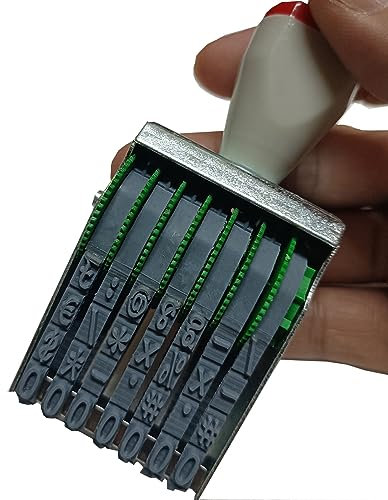 WANLIAN Classic Ziffernstempel 7 mm 7 Band Gummi Nummerierungsstempel,Abdruckgröße 43 x 7 mm Grauschwarz-Multifunktions-DIY (0-9)10 Ziffern Zahlen veränderbar Nummernstempel