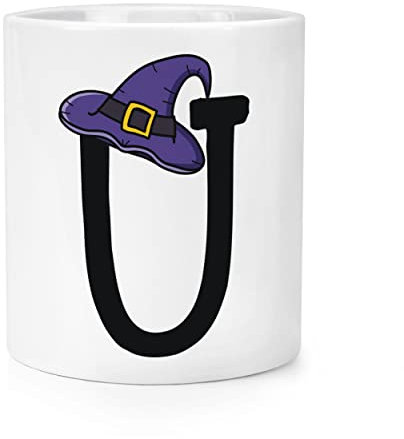 Buchstaben U Hexen Zauberer Hut Makeup Pinsel Bleistift Topf