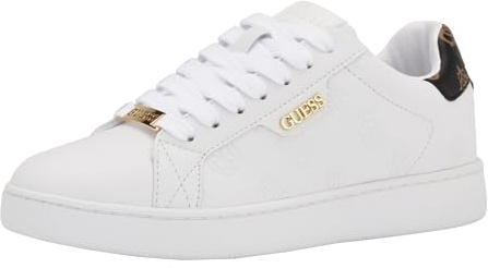 GUESS Women's Renzy Sneaker, White, 6 UK