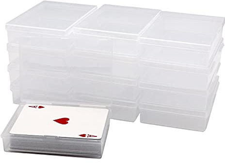 SOSOHOME 6 Pack Playing Card Deck Boxes Fits Baseball Trading Cards, Gaming Cards, Empty Plastic Storage Box, Snaps Closed