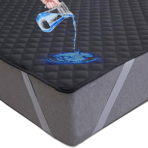 Arcona Matratzenschoner wasserdicht 160x200, Atmungsaktive Wasserdichter Matratzenschoner, Nässeschutz Matratzenauflage, Dunkelgrau Matratzenschutz, Inkontinenzunterlage Waschbar für Bett