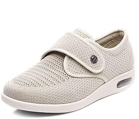 ASRJ Chaussures pour diabétiques pour femmes, chaussons orthopédiques à coupe large, chaussures pour personnes âgées, largeurs étendues chaussures de santé douces et légères