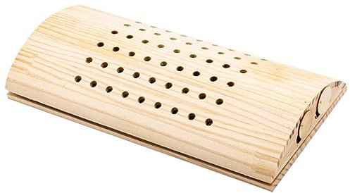 VILLCASE Moxibustion Lumbar Pillow Comfortable Wooden Sleeping Pillow Back Pain Relief for Bed Use