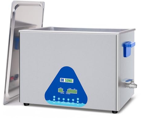 DK SONIC Ultraschallreiniger, 37L 720W Industrieller Ultraschallreinigungsgerät mit Heizung und Timer, Digitaler Steuerung und Korb, mehrere Funktionen für Motorradmotoren, Vergaser, Ketten