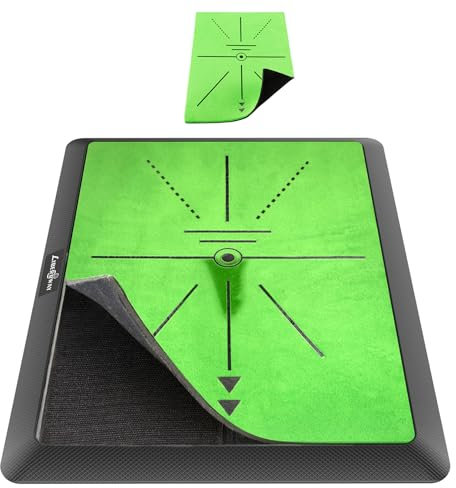 Golf Training Mat, LIBERRWAY Golf Mat Analysis Swing Path with 1 Replacement, Outdoor/Indoor Golf Swing Trainer Portable Golf Practice Mat for Improving Swing Accuracy and Distance
