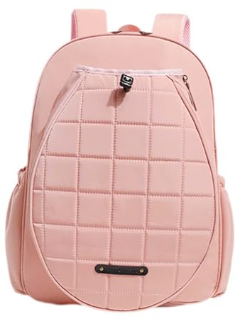 Ronyme Mochila de Tenis con Bolsillo para Raqueta, Bolsa de Transporte Rosa para Mujer, Bolsa portátil de Gran Capacidad para Raqueta de Squash