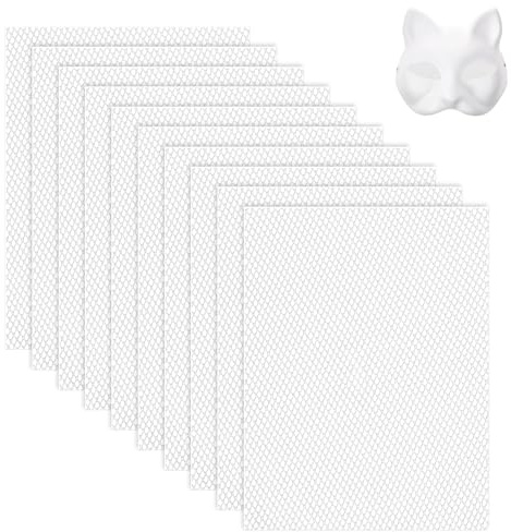 10 Sheets White Fursuit Eye Plastic Mesh 1mm Therian Eye Mesh Waterproof Printable PVC Plastic Eye Mesh Sheet for Furry Cosplay Props Fursuits Handicrafts Making, 11.8in x 7.87in