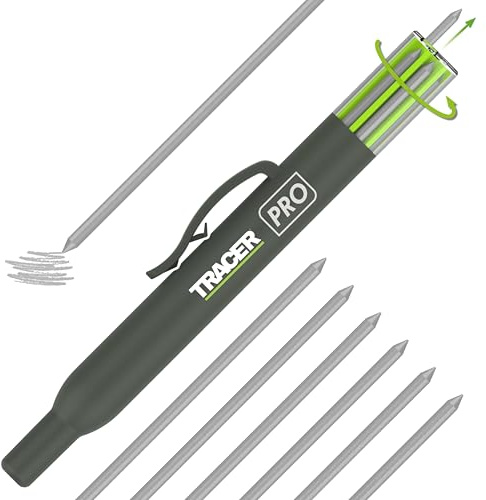 Tracer 6 cables de soldadura plateados de 2,8 mm. Cables de repuesto especializados para el lápiz de construcción de agujeros profundos en estuche de almacenamiento.
