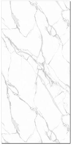AMON Wandpaneele 122x244cm in Marmor- Granit-Optik (Carrara White) ideal als Duschrückwand Badrückwand Küchenrückwand TV-Rückwand Dusch- Bad- Wand-Verkleidung aus 3mm PVC Wasserdicht Wasserfest