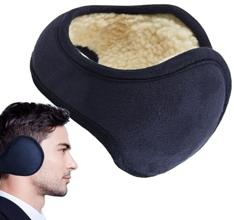 Ylnailky Orejeras unisex de invierno – Calentadores de oídos cálidos para exteriores, cubiertas ajustables con lana de cordero, calentadores detrás de la cabeza para esquí al aire libre, ciclismo