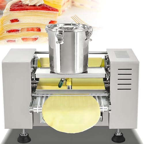 Crêpes Maker Inkluderar Stålhink Transportband Degrulle Bricka Pannkakstjocklek 1 mm 100-300 Bitar/Timme Pannkakor Maskin Maker för Stora Butiker Pannkaksdiameter 10in