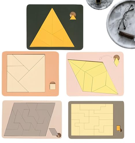 Puzzle per adulti – Gioco di pensiero triangolare in legno, quadrato scomparso Tangram | Per bambini, famiglia, adolescenti, ufficio, scuola, camera da, tavolo, soggiorno, sala giochi, festa