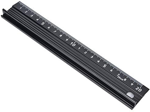 Badafaci L-typ Skärlinjal för Hantverk Aluminiumlegering Linjära Mätlinjaler Hårdvara Tillbehör för Längdmätning L-typ Mätverktyg (black #11)