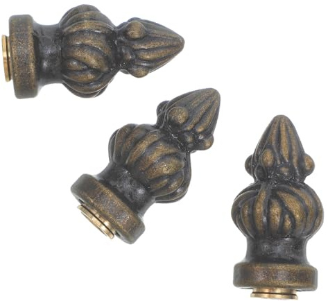 LOORGVEL Remate de Lámpara de Latón con Forma de Piña 3 Piezas Rosca M10 con Adaptador M6 Pomo Decorativo para Pantalla de Lámpara de Mesa Accesorio Duradero y Compatible