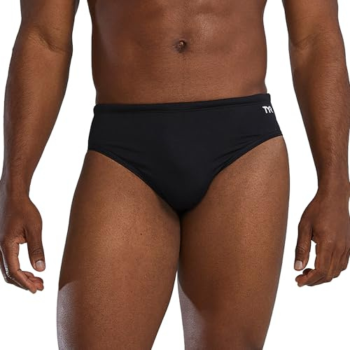 TYR Men's Durafast Elite Racer Brief Swimsuit, 30, Black