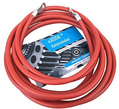 Exoda Batteriekabel 25 mm² 200cm M8 Rot für Auto Boot Motorrad 99 Prozent Kupfer hitzebeständiger PVC-Mantel bis 70° ideal für leistungsstarke Anwendungen