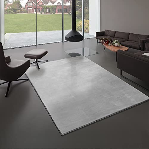 Mia´s Teppiche Bella Kuscheliger Hochflor Langflor Wohnzimmer Fellteppich, Super Soft, Kunstfell, Flauschig, Grau, 200 x 290 cm