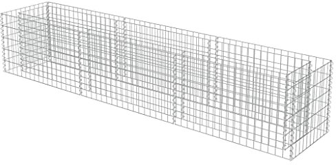 XIAOGUANG Parterre surélevée en gabion, cadre en palette, étang élevé, parterre de légumes, étagère à herbes aromatiques, parterre de tomates, lit surélevé, acier galvanisé 270 × 50 × 50 cm