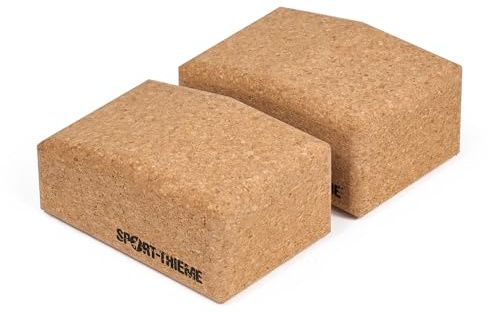 Sport-Thieme Handstandklötze Kork | Nachhaltiges Material, abgeschrägte Grifffläche | Leicht und formstabil | Training und Verein | 13,7x9x6 cm