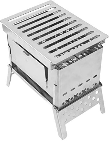 Bärbar BBQ hopfällbar grill camping grill träkolgrill träkol minigrill avtagbar grillspis av rostfritt stål för picknick trädgård terrass camping resor