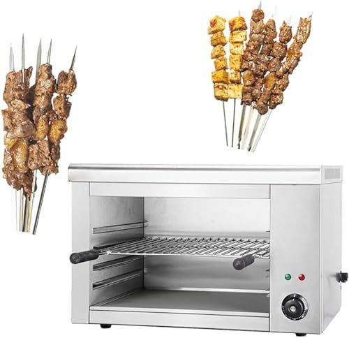 Electric Salamander Oven, Commercial Thermostatically Controlled Electric Oven, 2200W Adjustable Grid Kitchen Appliance Stainless Steel Broiler Chop Steak Oven for Pizza Roast Chicken