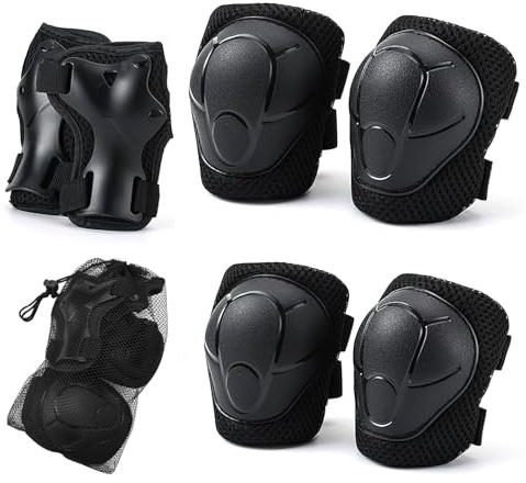 Knieschoner Kinder Set, 6 in 1 Kinder Schutzausrüstung, Ellenbogenschützer Handgelenkschoner, knieschützer Kinder für Skateboard Roller Outdoor Sport, Größe-S für Geeignet für Kinder ab 3 Jahren