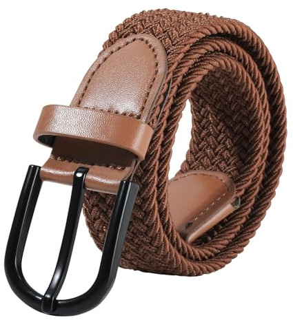 WELROG Boys Elastic Braided Kids Belt - Black Pin Buckle Stretch Golf Baseball Belt for Boys and Girls for Age 4-12 Years