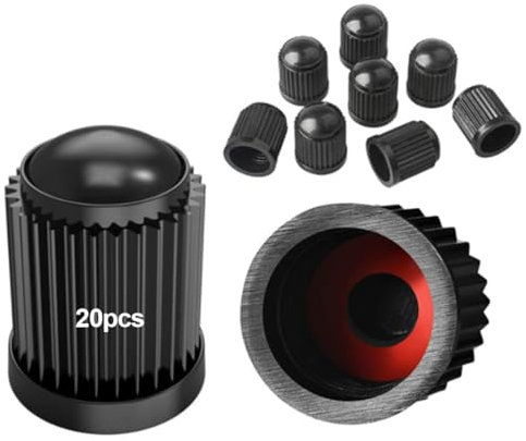 JEYORZY 20 pezzi Tappi per valvole auto, per valvole auto, moto, rimorchi e biciclette, tappi per auto gomme, tappino bici, cappuccio valvola, tappi pneumatici auto