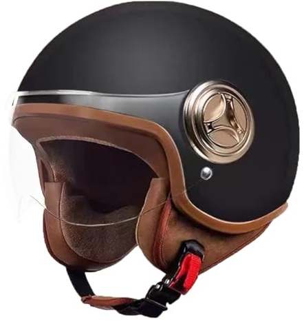 Roller Helm Jet Helm Mopedhelm Herren und Damen, Jethelm mit Sonnenblende, ECE 22.06 Zertifiziert Roller Helm Motorradhelm, Jethelm mit Visier B,One Size