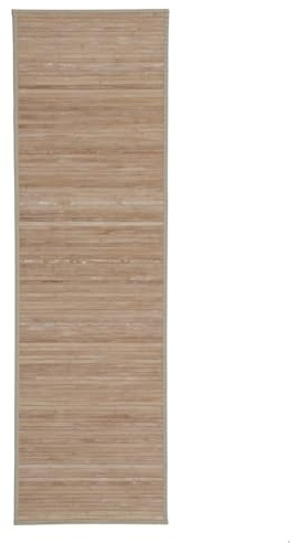 LOLAhome Alfombra de bambú Natural de 60x200 cm, Antideslizante, Anti Manchas, Resistente a la Humedad, para Salón, Dormitorio, Cocina, Baño, Pasillo, Garaje
