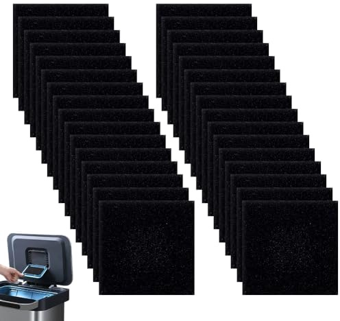 OLYCRAFT 32-pack skräpbehållarfilter luktabsorberande kol filter 8 cm skräp lukteliminator för inomhus kök soptunnor komposthink återvinningsbehållare hållbar polyester luftfräschare