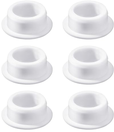 Paquete de 6 tapas de silicona para desbordamiento de fregadero, tapa de desbordamiento de fregadero de goma, reutilizable, inserto de tapón para fregadero de cocina y baño, color blanco