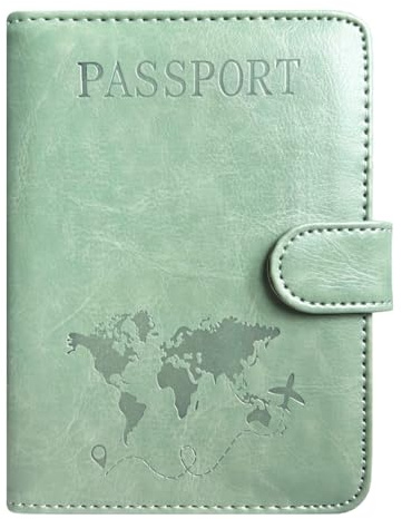 ACdream Passport Holder for Travel Essentials, Rfid Blocking Passport Wallet Cover Case for Travel Must Haves Accessories, Book Holders for Women Men, Agave Green R64