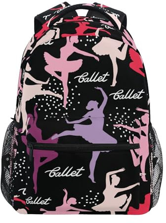 School Bags Dancing Ballerinas Cute Backpacks Classic School Backpack Casual Rucksack for Kid Hiking Work