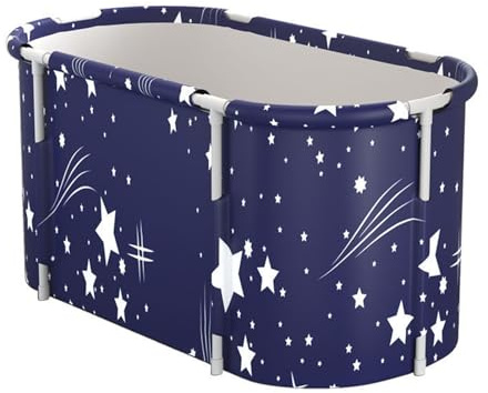 Neiyty Bañera Plegable, Bañera Portátil para Niños Adultos con Marco de Metal de PVC Resistente, para Almacenamiento de Relajación en el Hogar, Ahorro de Espacio, Tamaño 47.24 X 19.69
