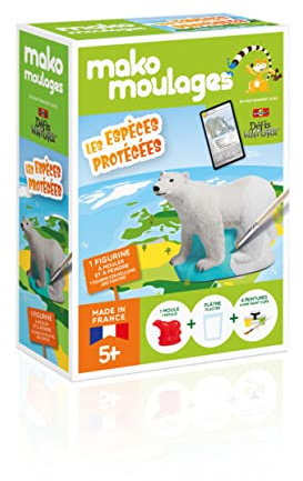 Mako Moulages - Les Espèces Protégées - L'Ours Polaire - Moulage en Plâtre à Peindre - Kits Loisirs Créatifs pour Enfants -Moules réutilisables - Partenariat Bioviva - Made In France -Dès 5 ans-39062