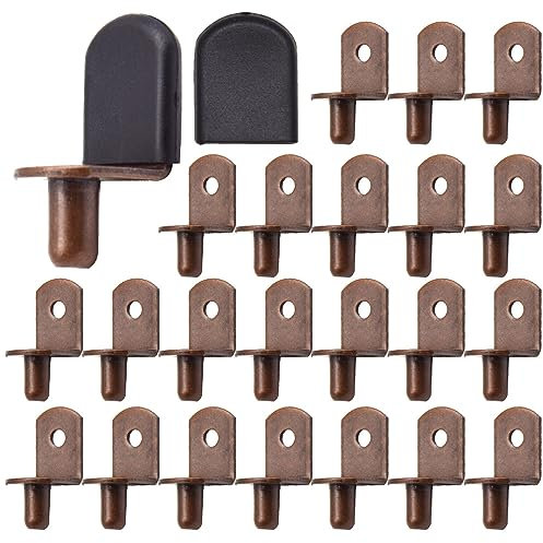 Ruidee 30 supporti per scaffali, a forma di L, in metallo, per armadio, libreria, supporto (rosso bronzo)