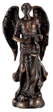 DRW Figura Arcangel Bronce Resina Pintado a Mano 13 cm (Gabriel)