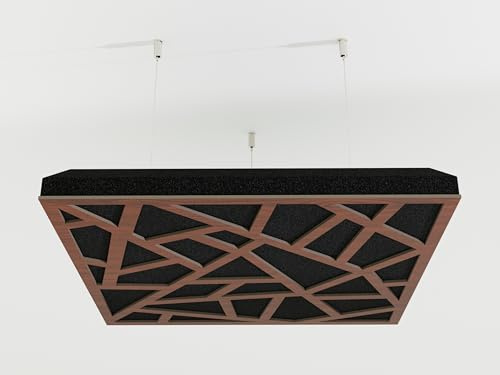 2-Pack Acoustic Ceiling Clouds with Suspension Kit (SKYROSS, 50x50cm, Nut)