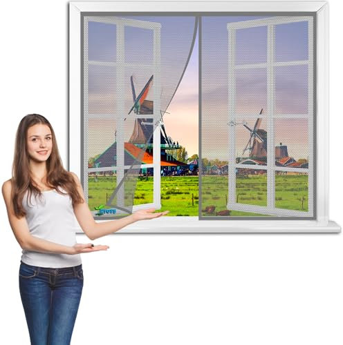 Magnetiska garagefönster skärmar, 200 x 130 cm Dubbel enkeldörrs nätbil med krok, och ögletejp Slitstark garageskärmskyddssats Garageportgardin【grå】