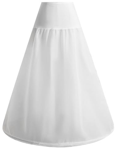 SHITOOMFE Falda de aro enagua para Mujer vestido 37.4 Pulgadas Blanco Crinolina con Cintura Ajustable Enagua Corta para Boda y Vestido de Noche