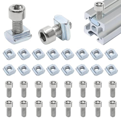 lyualma 30 Piezas Tuerca de Ranura en T M5 Tuercas Deslizantes en Acero al Carbono Tuercas en T Set para Perfiles de Extrusión de Aluminio