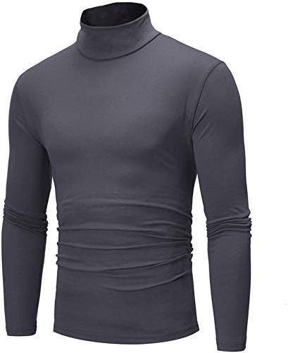 Mens Thermal Baselayer T Shirt Top Cotton Sweater Roll Neck Undershirt Thermal Pullover Top Mens Turtleneck Long Sleeve Shirts Slim Fit Thermal for Men Basic Lightweight Winter Warm Underwear Top