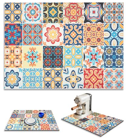 SITAKEGS Estera de Secado de Platos, 2PCS Estera Absorbente de Café Estera de Goma Antideslizante de Secado Rápido, 40×50cm Estera de Tabla de Escurrir para Máquina de Café de Mostrador de Cocina