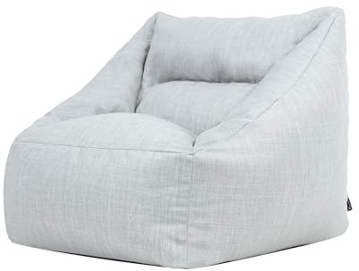 Icon Natalia Sitzsack Sessel für Erwachsene, Grau, Stoff für Drinnen und Draußen, Riesen Sitzsack mit Füllung, Bequemer Sessel, Garten, Terrasse, Lounge, Wohnzimmer Möbel