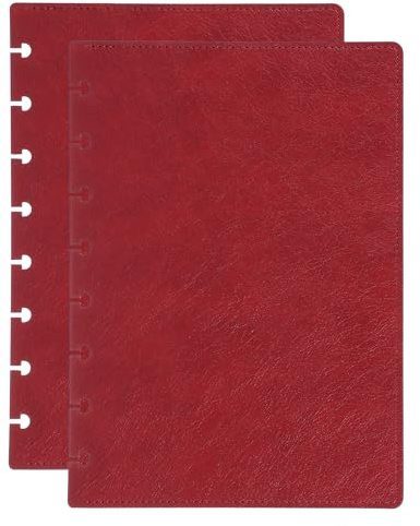 PATIKIL 1 Juego De Cubierta De Cuaderno De Disco En Cuero Suave 6.3 x 8.66 Tamaño A5 Cubierta De Planificador De Disco Para Producto De Oficina De Cuaderno De Disco Rojo Oscuro