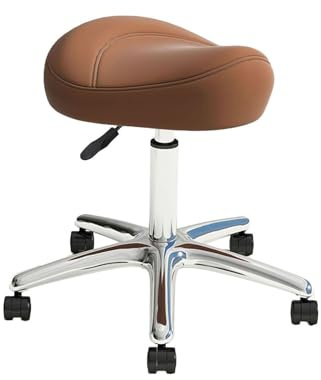 Sadelpall rullande svängbar stol ergonomisk höjd justerbar med hjul för salong och massageklinik