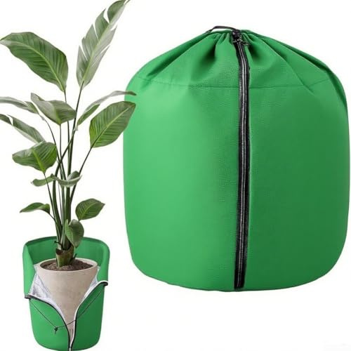 Duty Oxford - Borsa protettiva antigelo per piante, copertura invernale con cerniera e coulisse, isolamento traspirante da giardino per arbusti e alberi da frutto all'aperto (45 x 50 cm)