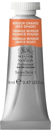 Winsor & Newton Aquarelle Professionnel - Peinture Aquarelle, Haute Luminosité, Résistante à la Lumière, Qualité Archive, Tube de 14 ML, Couleur Orange Winsor (Nuance Rouge)